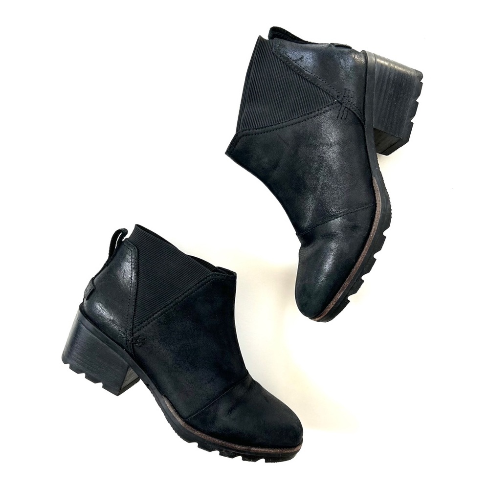 Sorel Black Genuine Leather Cate Chelsea Heeled Boots - Picture 8 of 8